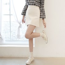 플레이팝 여성용 뒷밴딩 절개라인 미니스커트 스커트