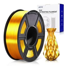 실크 실버 PLA 3D 프린터 필라멘트 1.75mm JAYO 실크 PLA 0.65kg 스풀 3D 인쇄 소재 실크처럼 빛나는 표면 깔끔한 목재 필라멘트 대부분의 FDM 3D, Silk Light Gold