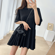 여름 데일리 티어드 캉캉 반팔 미니 원피스 3color