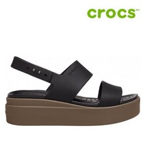 크록스 샌들 44- 206453-07H Womens Crocs Brooklyn Low Wedge Black Mushroom