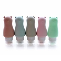 여행용 실리콘 공병 파스텔 캐릭터 보틀(곰), 그린