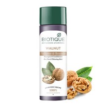 Biotique 호두 껍질 볼류마이징 샴푸 가늘고 얇은 모발용 190 ml/6.5 온스. 모발을 건강하고 실키하며 반짝이며 순수한 천연 블랙 I 머스크 뿌리 비누 너트와 블랙 말리