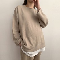 [스위트플러스] 임부복 박시 맨투맨 클리 레이어드 수유 티셔츠