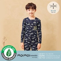 모이모이깜피 아동용 네이비디노면스판9부 상하세트