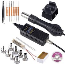 가상현실 vr 게임기 풀세트 jcd hot air gun 8858 micro rework 납땜 스테이션 led 디지털 헤어 드라이어 납땜 700w 열 총 용접 수리 도구호환, 협력사, 110v 미국 플러그, 6-8858 키트