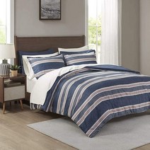 Comfort Spaces 배드 인 어 백 이불 세트 대학 기숙사 방 필수품 컴플리트 도미토리 침실 팩 및 2개의 측면 주머니가 있는 시트 킹 월레스 네이비/레드 9 피스