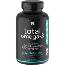 뇌건강에 좋은 토탈 오메가-3 야생 홍연어 알래스카 명태 남극 크릴 오일 아스타잔틴 + 인지질 및 왁스 에스테르에서 추출한 피쉬 오일 | EPA 및 DHA 지방산 960mg(, 120정