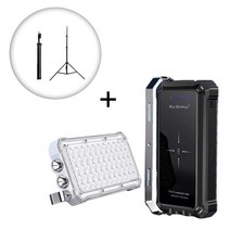5in1 LED 캠핑랜턴 RS-51 20000mAh 무선 고속충전 보조배터리 손전등 생활방수 4단 밝기조절 3가지 색상빛 삼각대 아웃도어 블랙 화이트, 블랙 단품
