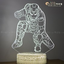 성림아크릴 LED 아크릴 스탠드 감성 무드등 인테리어조명, 15.아이언맨Ⅱ