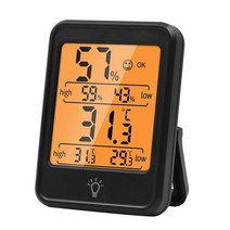 디지털 온습도계 실내 온도 습도계 시계센서 디지털 Digital Electronic Thermo-hygrometer Temperature Humidity Meter, 02 Black