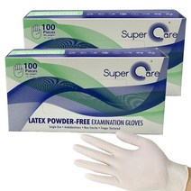 슈퍼케어 라텍스장갑 S 100개입 2개, S 100p 2개입