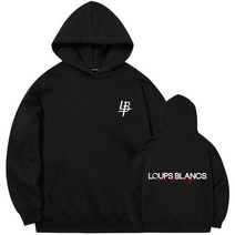 루블랑 LB 시그니쳐 로고 오버핏 후드티셔츠 블랙