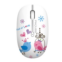 무선 무소음 게이밍 버티컬 마우스 M101 2.4 그램 귀여운 사일런트 광학 만화 컴퓨터 USB 수신기 1600 인치 당 점 노트북 아이 소녀 선물 맥북, Little Bird