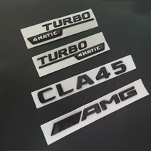 매트 블랙 quot 클라 45 quot car trunk rear letters word 배지 엠블럼 letter decal sticker for amg cla class cla4, 4개