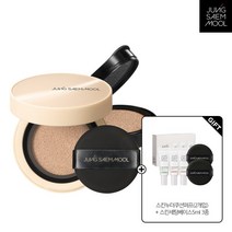 정샘물 (LIVE) 스킨 누더 커버레이어 쿠션 본품+리필 +스킨 쿠션퍼프 2개입+ 세팅베이스 5ml 3종, 01 페어라이트
