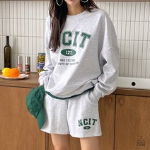 여성 루즈핏 맨투맨 반바지 트레이닝 세트 여자 홈웨어 운동복 조깅복 상하세트 셋업