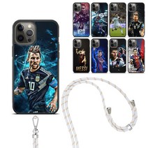 LG X6 Q60 리오넬 메시 축구 목걸이 스트랩 범퍼 케이스