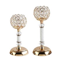 2pcs 우아한 캔들 홀더 웨딩 다이닝 룸 촛대 센터 피스 장식 스탠드 Candelabra Crafts, 중간 작은, 금속