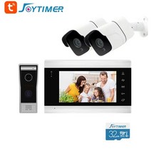 스마트 홈 비디오 도어 폰 인터콤 시스템 7 인치 컬러 스크린 모니터 와이드 앵글 HD 카메라 초인종 Tuya, 04 J-B6-P203-M706SA-C2
