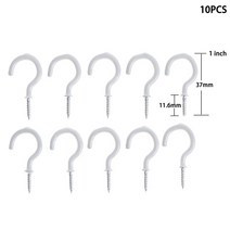머그잔 숄더 행거 컵 후크 튼튼한 나사 천장 후크 블랙/화이트/골드 10/20 개, 10pcs