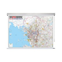 경기도 광역권 지도 개발계획도 (롤스크린 특대 210x180) + 종이지도(택1) 세트, 코팅, 한국도로망도(종이)