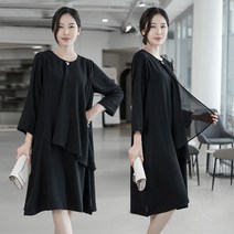 엄마옷 모슬린 진주 쉬폰 라운드 원피스 OP201087마담 미시옷 50대 중년여성의류 60대 엄마옷 빅사이즈 할머니옷 여성옷