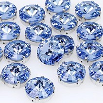 DONGZHOU 구멍이 있는 라인스톤 바느질 클로 세팅 K9 크리스탈 스톤 리볼리 팬시 보석 구리 플랫백 주얼리 제작 DIY 공예 의류 신발 혼합 모양 45피스 120-라이트 콜로, Rivoli/Round 14-Light Sapphire