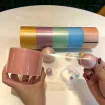 QDY 반짝반짝 마카롱 펄컬러 테이프볼 워터볼 말랑이 장난감 4.8CM 6롤세트, 5세트 총 30롤, 퍼플