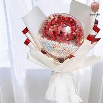 보자기꽃풍선 카네이션풍선 생일 돌잔치 선물 감사, 마른 나뭇가지, 붉은색 안개꽃