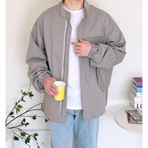 더유니크제이 남자 봄 가을 빅사이즈 숏야상 자켓 간절기 오버핏 하프 야상 자켓 3컬러