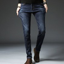 체인지쉬 남자 기모 데님 팬츠 추동 스판 슬림 종아리 도톰 팬츠