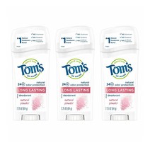 Toms 탐스 롱래스팅 스틱 데오드란트 내추럴 파우더향 2.25oz(64g) 3팩 Long Lasting Deodorant Natural Powder, 3개