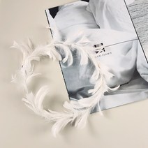 불빛 깃털 화관 머리띠 티아라 촬영 LED 장식 라이트 조명, B_핑크