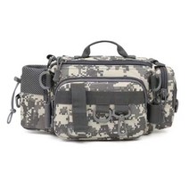 낚시 지게 가방 낚시대 케이스 보조 하드 루어 다기능 허리 세트 숄더백 메신저 낚싯대, 회색과 흰색 회색 위장