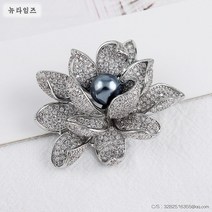 옷핀 브로치# 브로치# 여성 연꽃 브로치 진금 도금 고급 큐빅 브로치 연꽃 핀 액세서리 XX 14번 뉴타임즈 Z