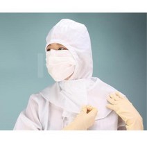 푸카 후드형 방진모 위생모 방역용품 제전복 위생복, 1개, 화이트2XL