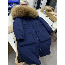 패딩 롱 크롭 아우터 이월상품 빅사이즈 역시즌 Fitaylor 겨울 여성 롱 자켓 대형 천연 모피 칼라 후드 파카 90 화이트 오리 코트 두께 스노우 웜 아웃웨어