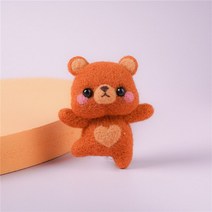 자수키트 자수도안 자수바늘귀여운 발레 곰 돼지 동물 DIY 양모 펠트 바늘 뜨개질 재료 패키지 바느질 수제, 07 color 10