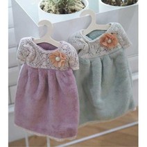 귀여운 여아 드레스 타입 주방 수건 핸드타올, 베이지