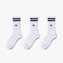 [엔터식스]뉴에라 [양말] 뉴에라 크루 삭스 3팩 스트라이프 블랙 블랙 블랙12871914