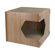 원목 애견 강아지집 원목집 텐트 하우스 겨울집 나무 개 고양이 집 천 라이너 귀여운 애완 동물 수면 키티, 02 Style B