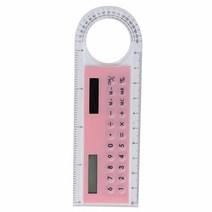 솔라 미니 계산기 다기능 돋보기 10cm 초박형 눈금자 학교 사무용품 5 색 사항, [05] 분홍색
