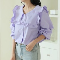 올리비에스클로젯 스케어 프릴 카라 블라우스_O2302BL028A