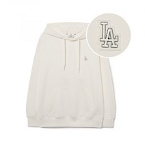MLB 베이직 스몰로고 오버핏 후드티 LA Cream 3AHDB0131-07CRS