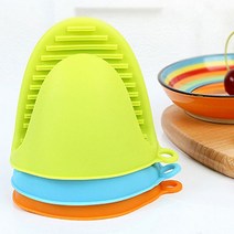 뜨거워 방지 주방용품 심플 컬러 실리콘 냄비손잡이 2P, 블루