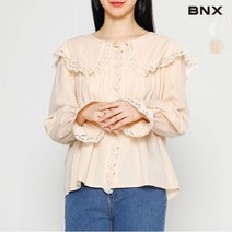 [BNX] 여성 라운드넥 셔링 7부 블라우스