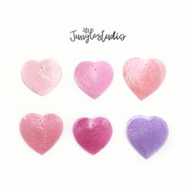 [하트] 컬러자개 10개묶음 썬캐쳐 자개 모빌 만들기 재료 DIY, 하트_22.파스텔피치(10개)