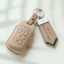 엑센트 베라크루즈 키케이스 가죽 차키케이스, 누키노블 HK-3버튼, 정자체(대문자), 블랙+블랙