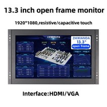 휴대용모니터 IPS 전체 시야각 LCD 디스플레이 터치 스크린 산업 장비용 오픈 프레임 모니터 공장 저가 13.3 인치 1920x1080, 1.no touch - 영국 플러그