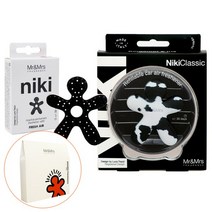 미스터앤미세스 미스터앤미세스 차량용방향제 니키 Niki 본품+리필 세트, 퓨어(메탈실버)
